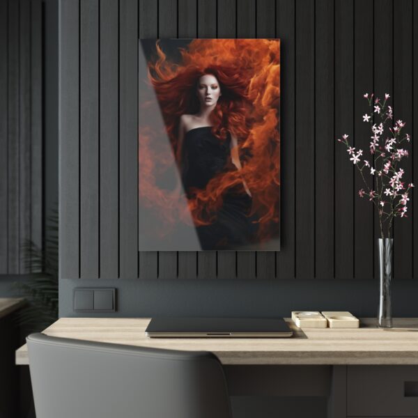 Flaming Irina: Abstract Art Acrylic Print for Wall Decor