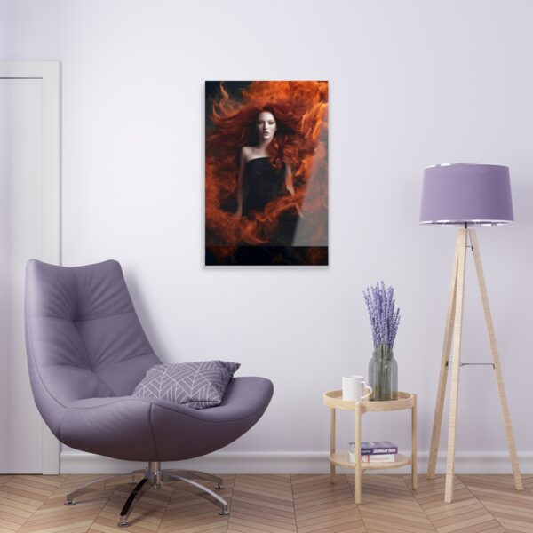 Flaming Irina: Abstract Art Acrylic Print for Wall Decor