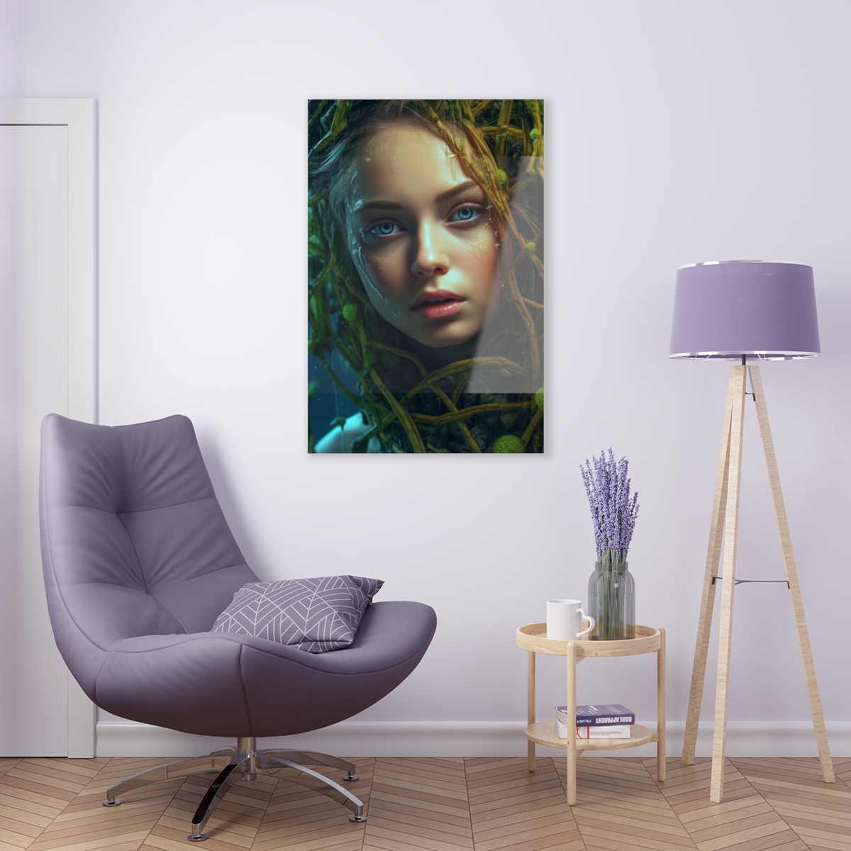 Seaweed Girl: Abstract Oceanic Delight - Acrylic Print for Wall Art Decor & Office Wall Decor