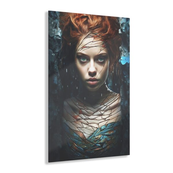 Enigmatic Allure: Abstract Vamp Girl - Acrylic Print