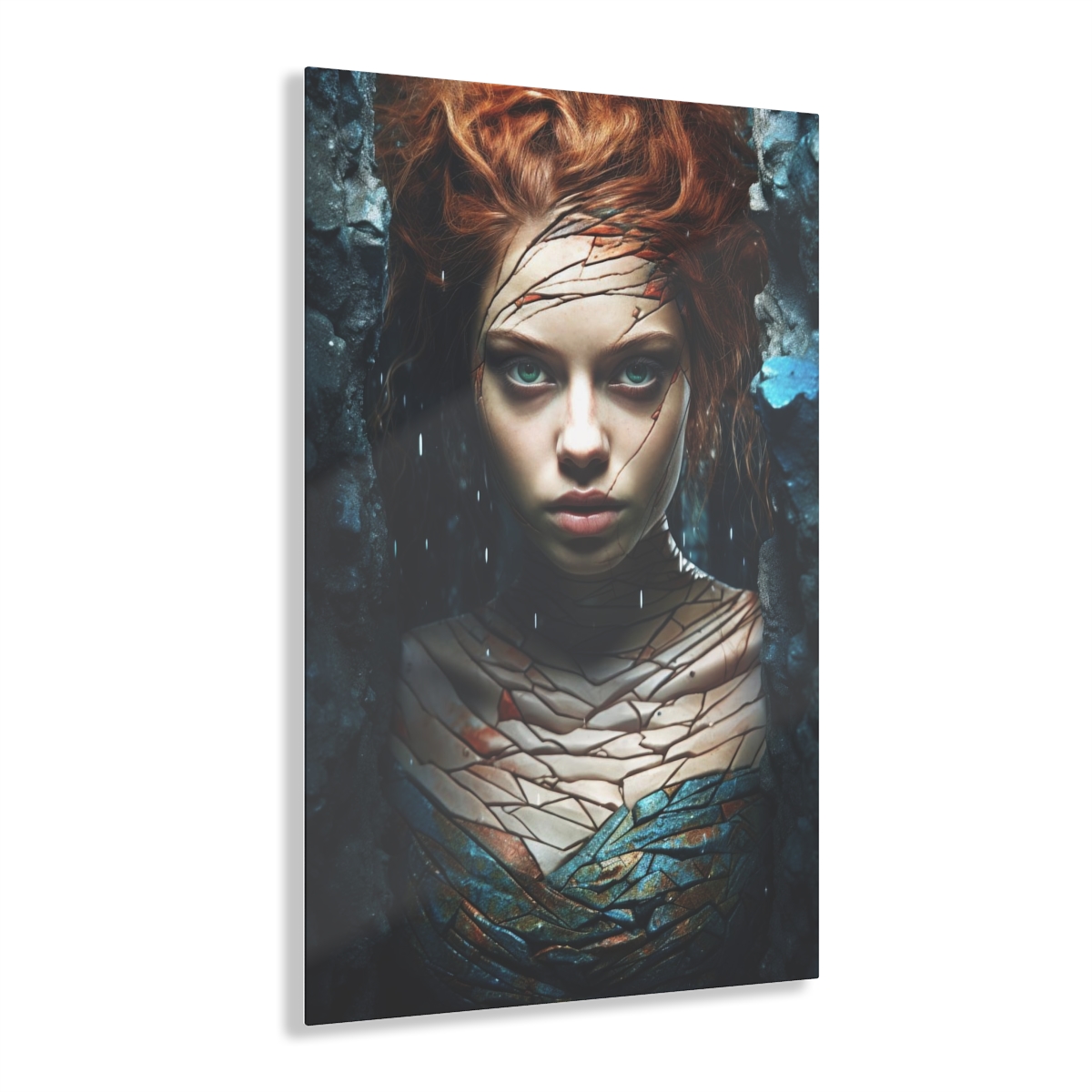 Enigmatic Allure: Abstract Vamp Girl - Acrylic Print