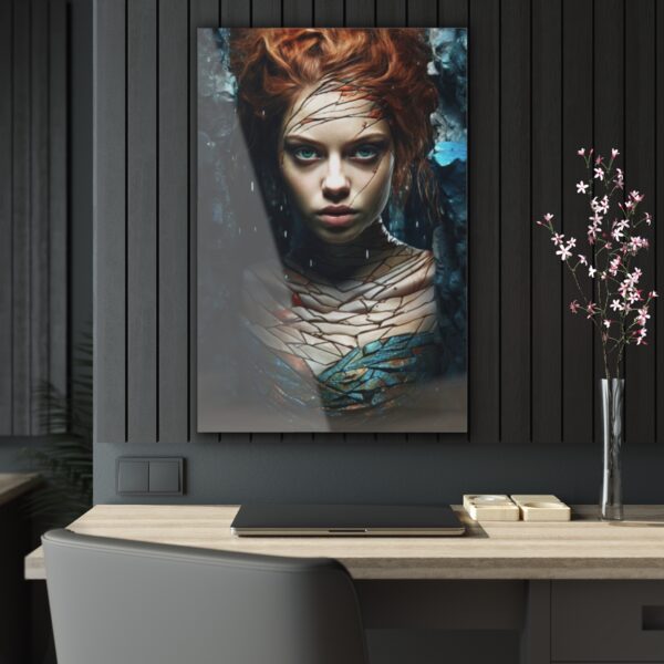 Enigmatic Allure: Abstract Vamp Girl - Acrylic Print