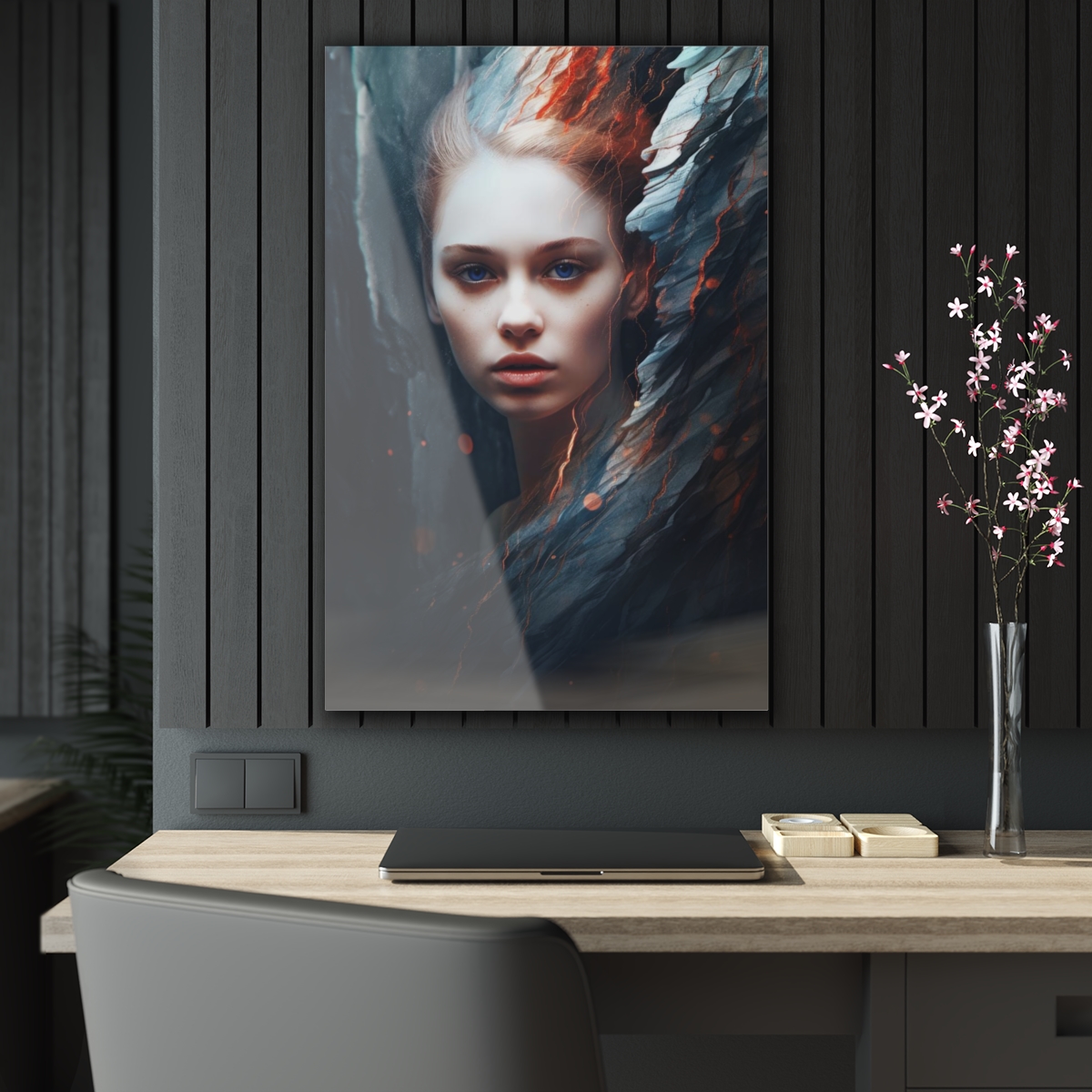 78309-28.jpg Rebellious Harmony: Abstract Rock Girl - Acrylic Print