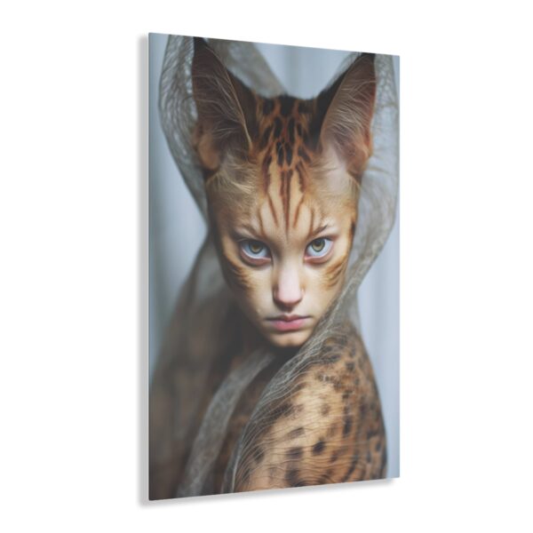 Feline Elegance: Woman-Cat Acrylic Print