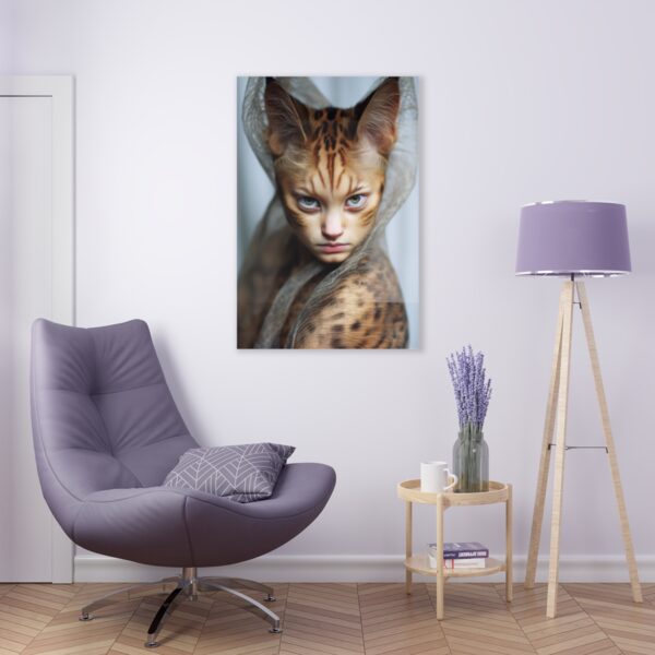 Feline Elegance: Woman-Cat Acrylic Print