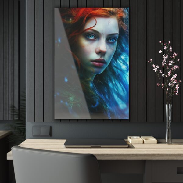 Contrasting Serenity: Abstract Girl in Warm and Cold - Acrylic Print