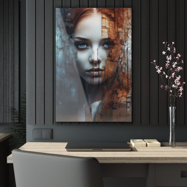 Harmony of Contrasts: Abstract Girl in Warm and Cold - Acrylic Print