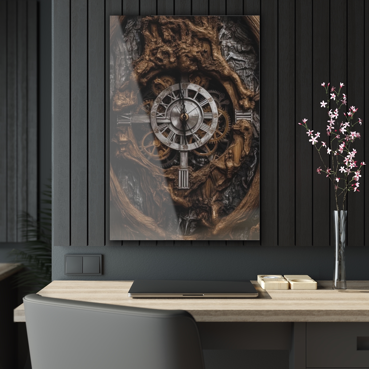 Eternal Moments: Abstract Acrylic Print for Office Wall Decor