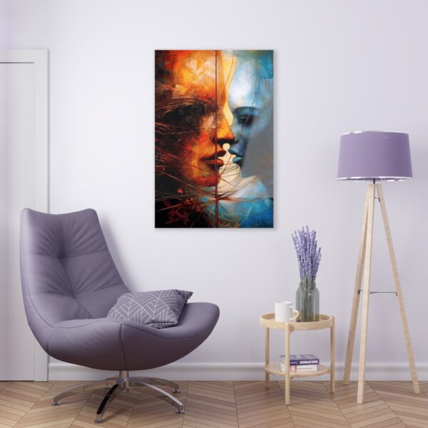 Dual Entities: Abstract Acrylic Print for Striking Office Wall Decor