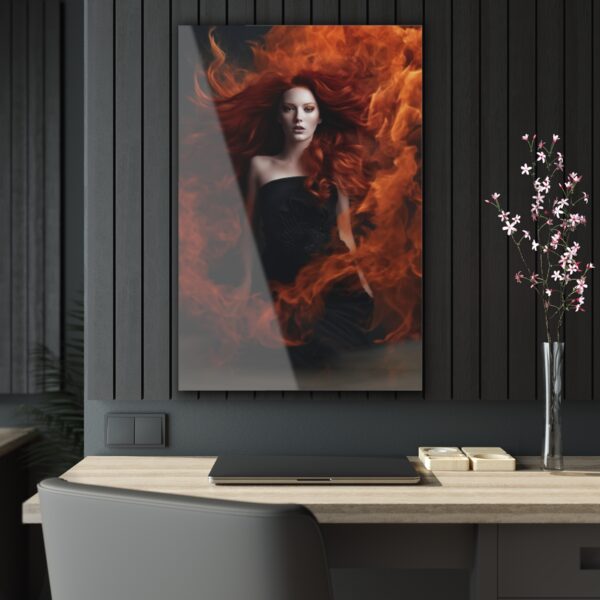 Flaming Irina: Abstract Art Acrylic Print for Wall Decor