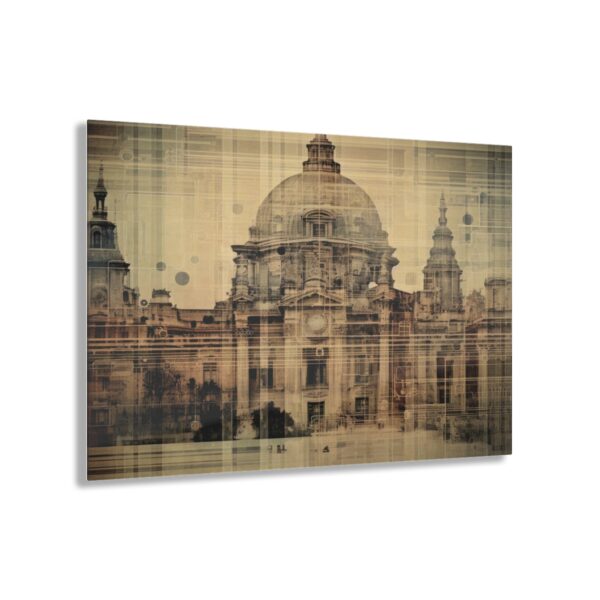 Architectural Abstraction: Blueprint-Inspired Acrylic Print for Stunning Office Wall Decor