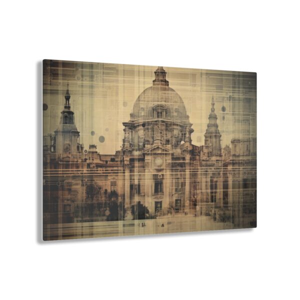 Architectural Abstraction: Blueprint-Inspired Acrylic Print for Stunning Office Wall Decor