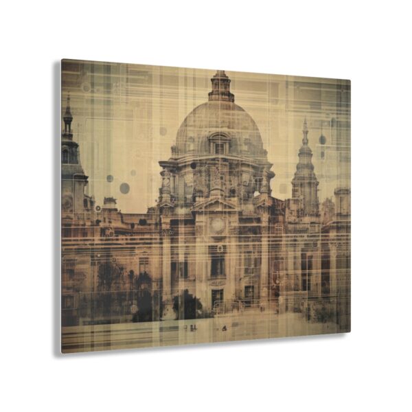 Architectural Abstraction: Blueprint-Inspired Acrylic Print for Stunning Office Wall Decor