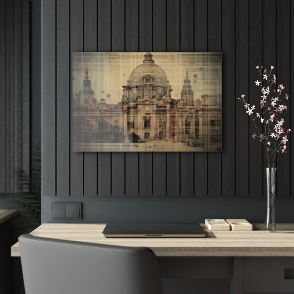 Architectural Abstraction: Blueprint-Inspired Acrylic Print for Stunning Office Wall Decor