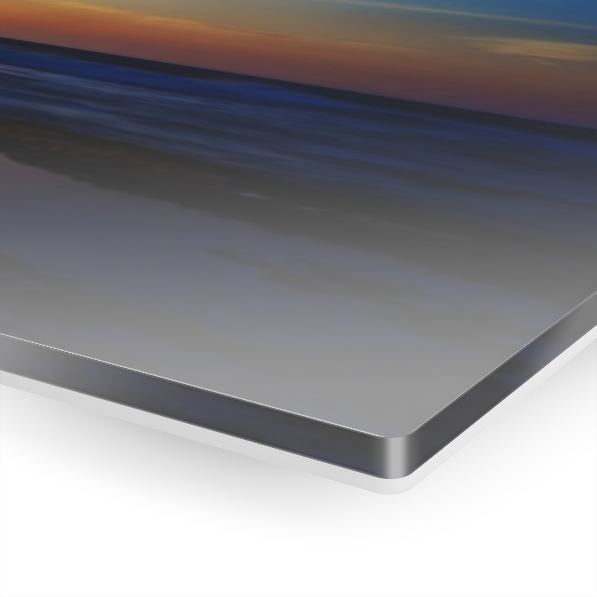 78314-2.jpg "Rocky Shore Sunrise": Beautiful ocean sunrise with green & red moss on rocky shore - stunning Acrylic Print wall art by Aleks Khan.