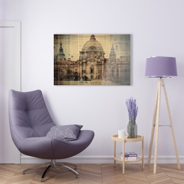 Architectural Abstraction: Blueprint-Inspired Acrylic Print for Stunning Office Wall Decor