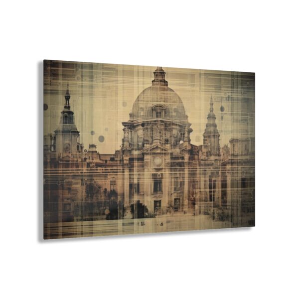 Architectural Abstraction: Blueprint-Inspired Acrylic Print for Stunning Office Wall Decor