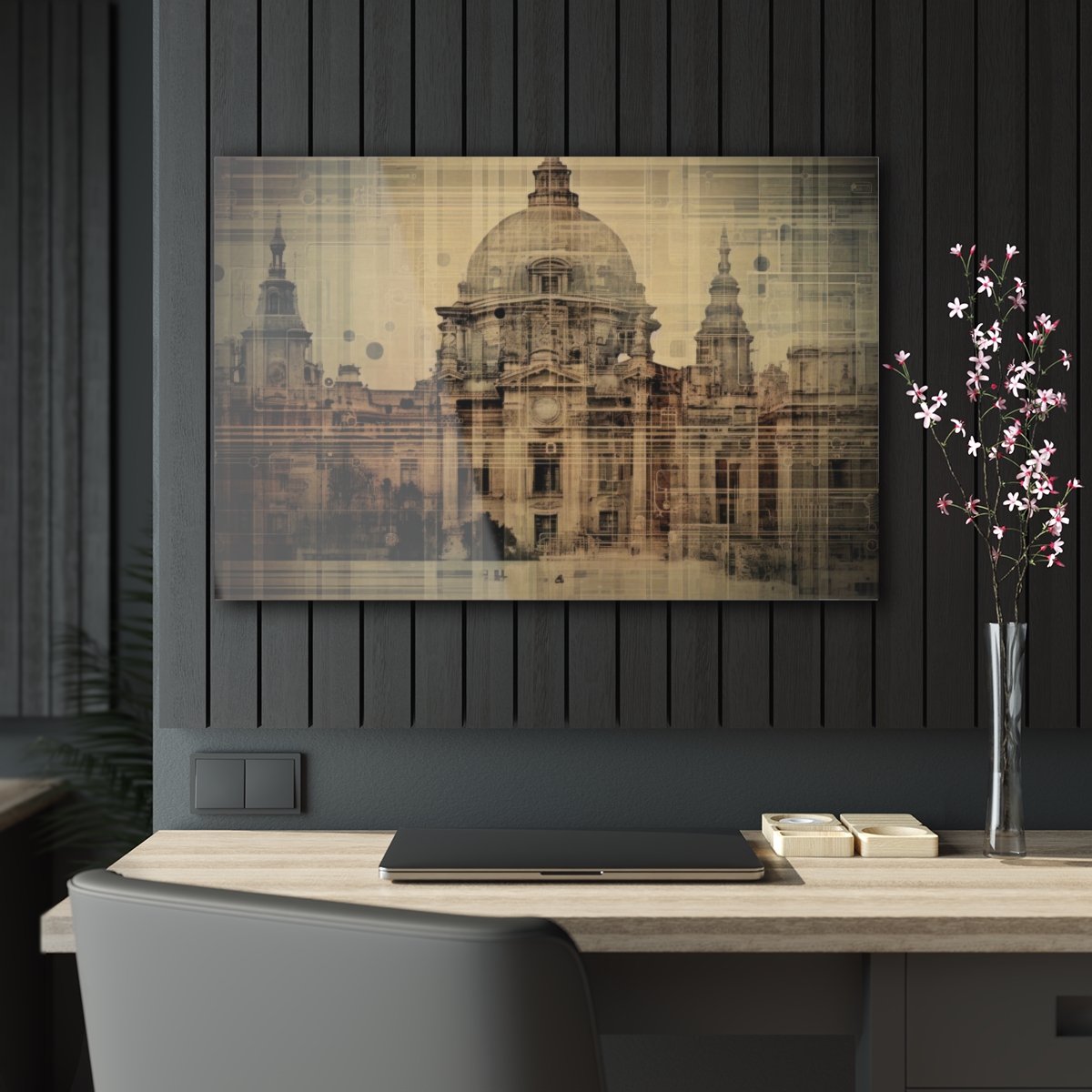 78315-14.jpg Architectural Abstraction: Blueprint-Inspired Acrylic Print for Stunning Office Wall Decor