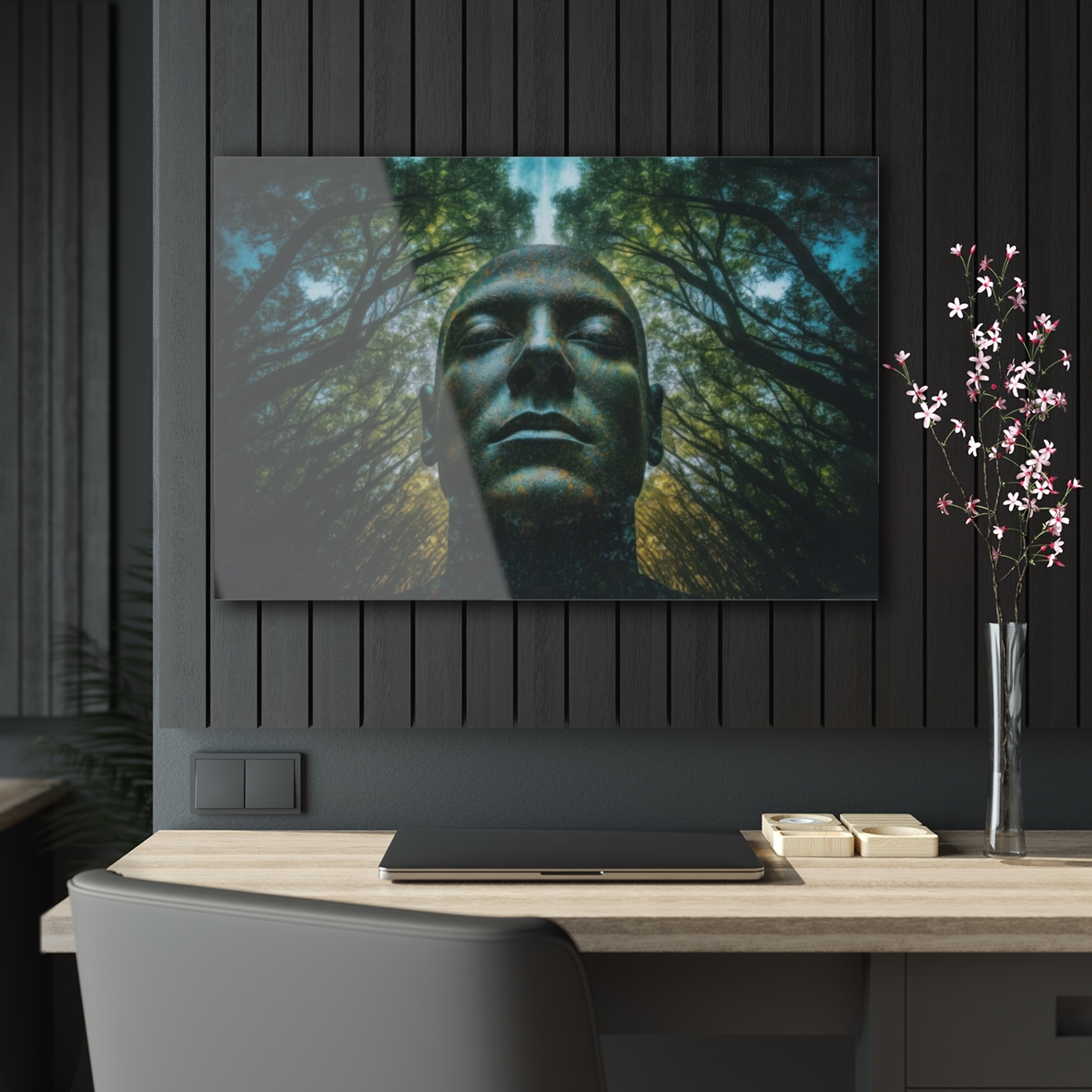 Living Forest Reverie: Nature's Abstract Symphony - Acrylic Print for Wall & Office Decor